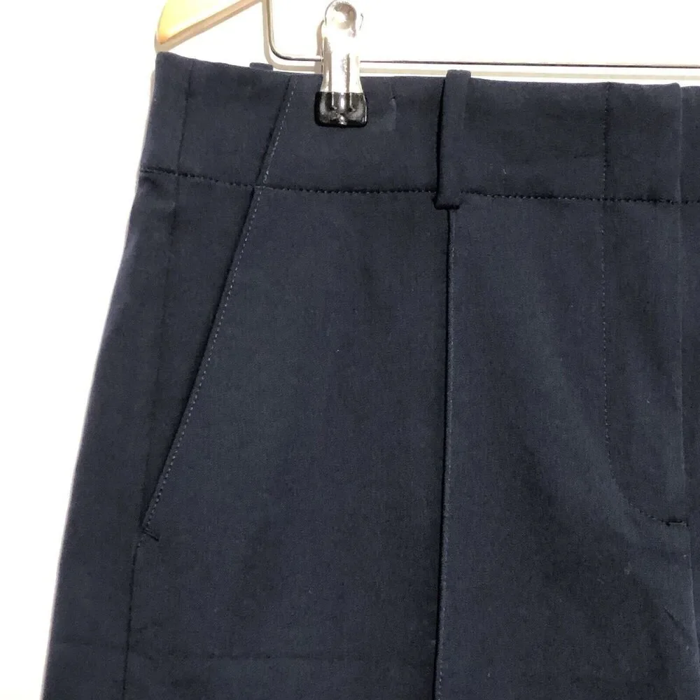 J.CREW  Pintuck Suit Short Womens 12 Blue Navy Stretch Cotton 3